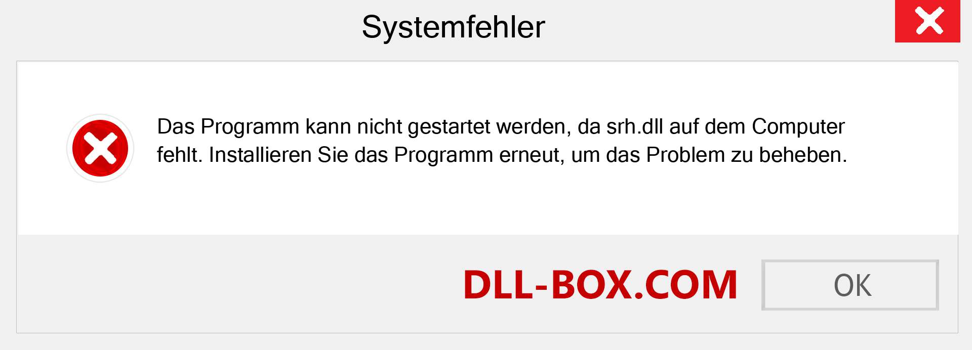 srh.dll-Datei fehlt?. Download für Windows 7, 8, 10 - Fix srh dll Missing Error unter Windows, Fotos, Bildern