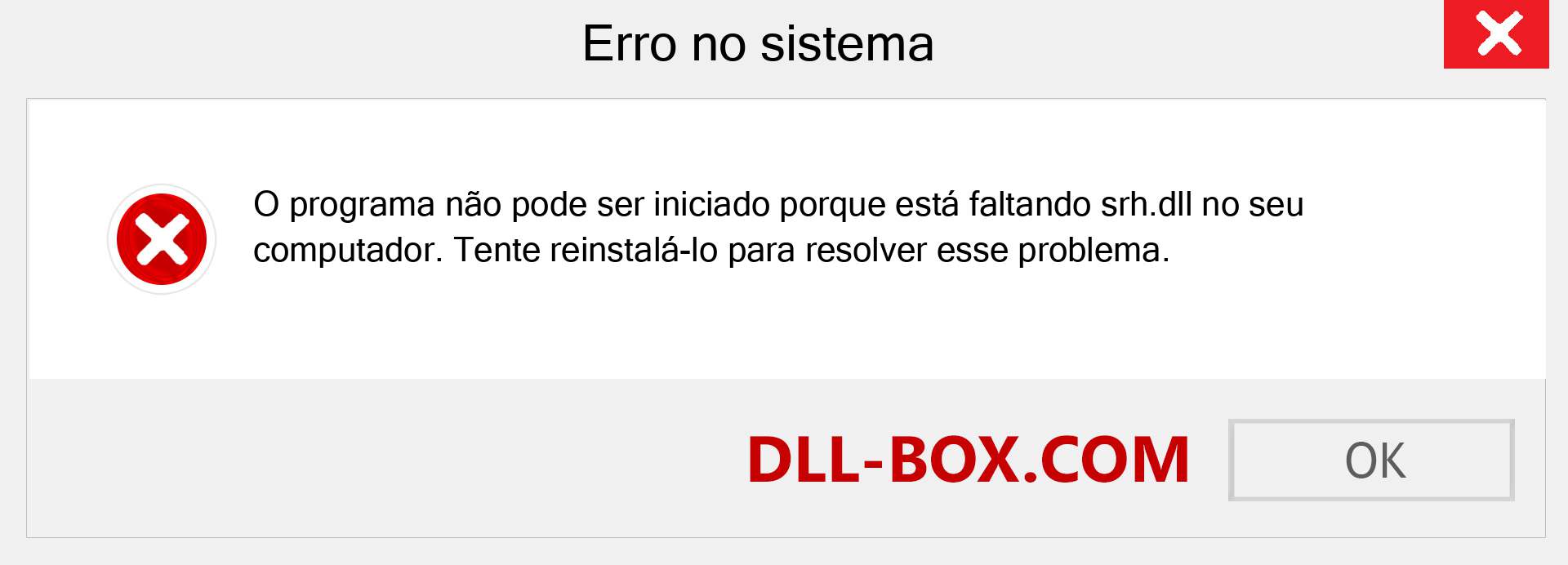 Arquivo srh.dll ausente ?. Download para Windows 7, 8, 10 - Correção de erro ausente srh dll no Windows, fotos, imagens